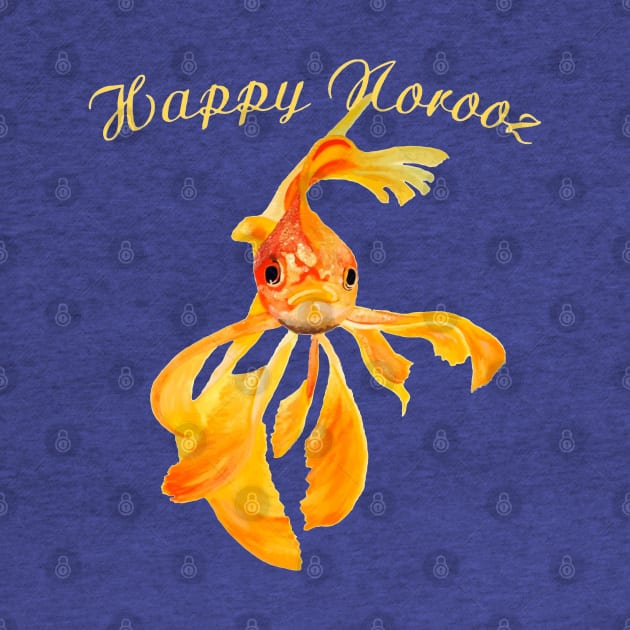 Happy Norooz Cat New Year Goldfish Isolated by taiche